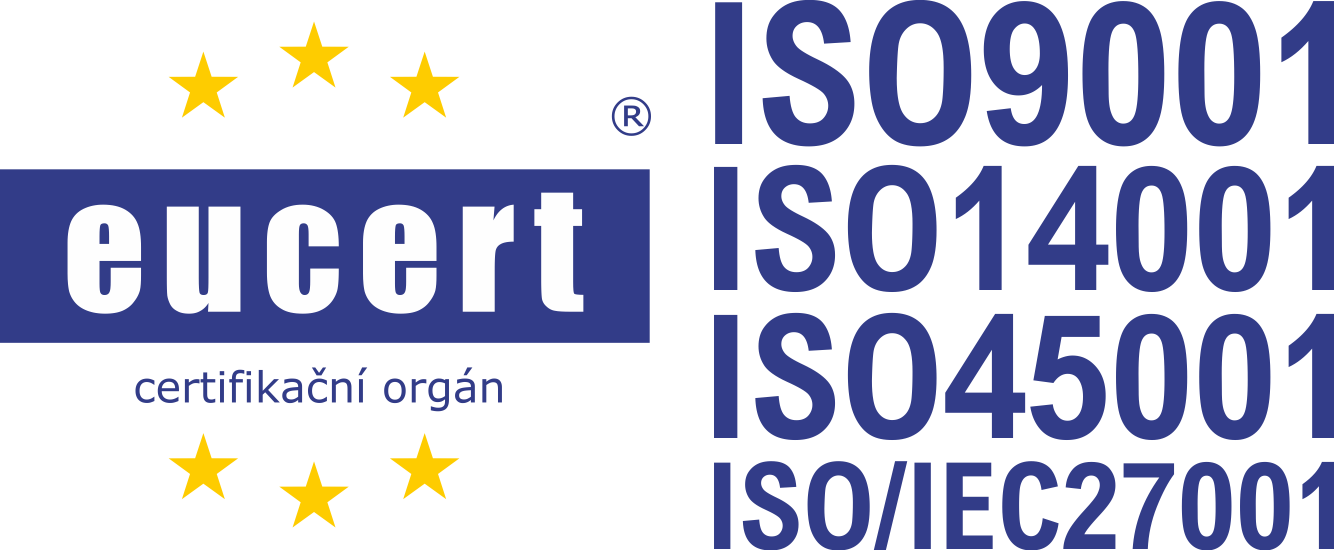 Certifikace EUCERT ISO9001, ISO14001, ISO45001, ISO/IEC27001